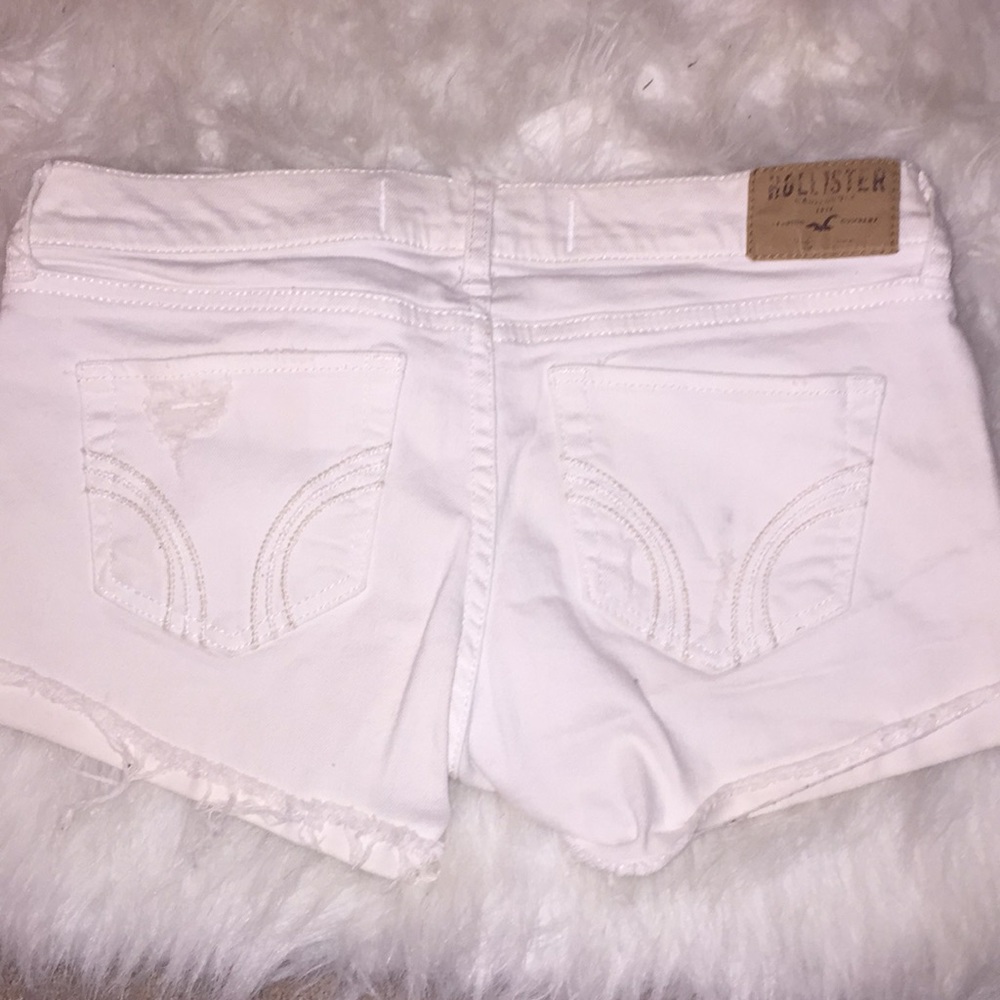 White jean shorts